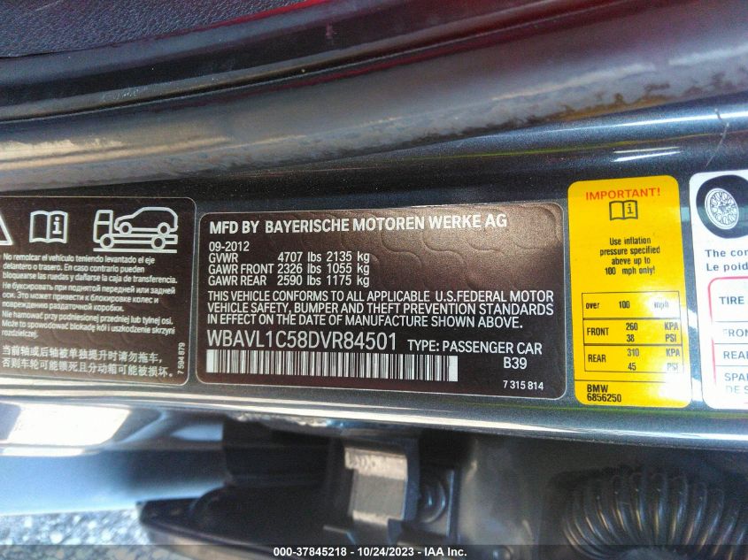 2013 BMW X1 XDRIVE28I - WBAVL1C58DVR84501