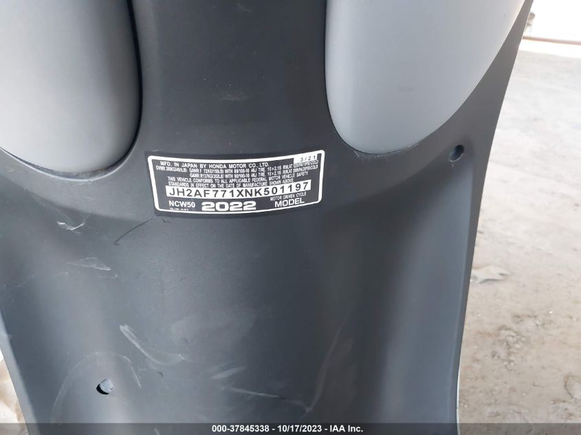 2022 HONDA NCW50 - JH2AF771XNK501197