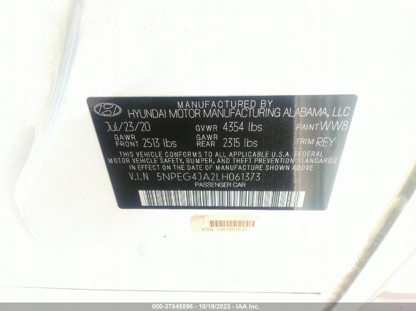 2020 HYUNDAI SONATA SE - 5NPEG4JA2LH061373