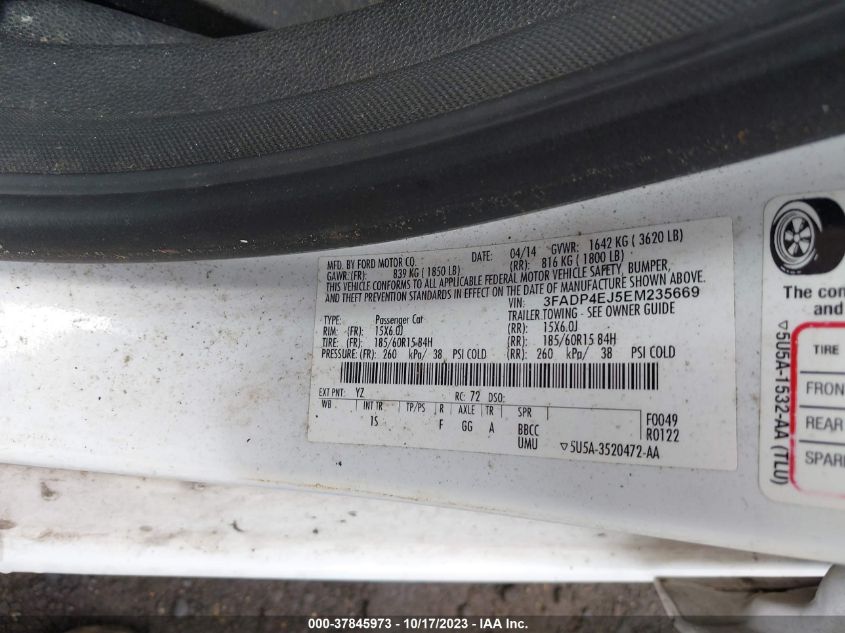 2014 FORD FIESTA SE - 3FADP4EJ5EM235669