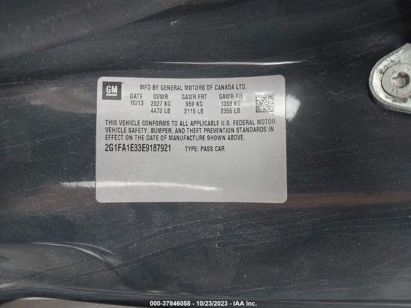 2014 CHEVROLET CAMARO LS - 2G1FA1E33E9187921