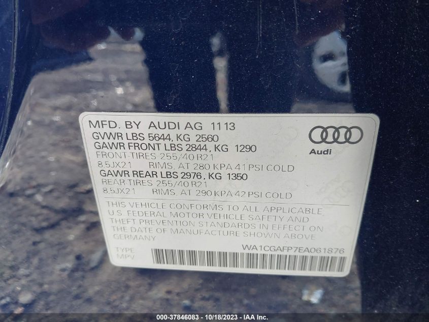 2014 AUDI SQ5 PREMIUM PLUS WA1CGAFP7EA061876