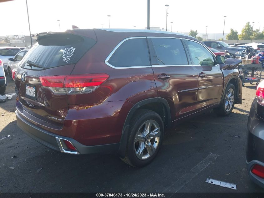 2017 TOYOTA HIGHLANDER LIMITED - 5TDDZRFH0HS449874