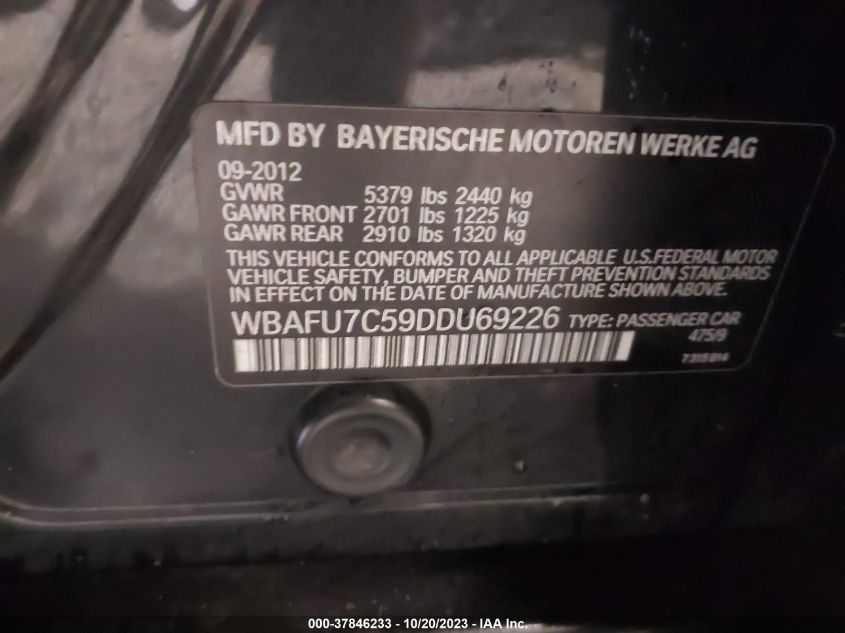 2013 BMW 535I XDRIVE WBAFU7C59DDU69226