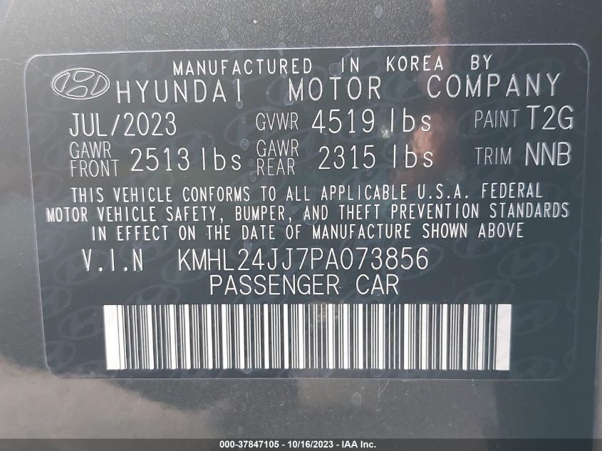 2023 HYUNDAI SONATA HYBRID BLUE - KMHL24JJ7PA073856