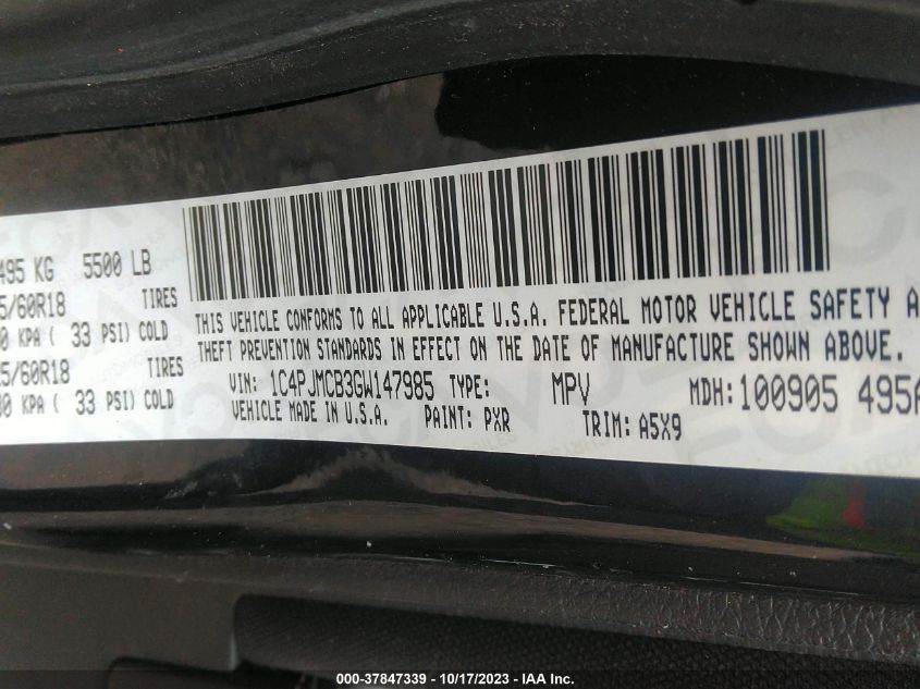 2016 JEEP CHEROKEE ALTITUDE - 1C4PJMCB3GW147985