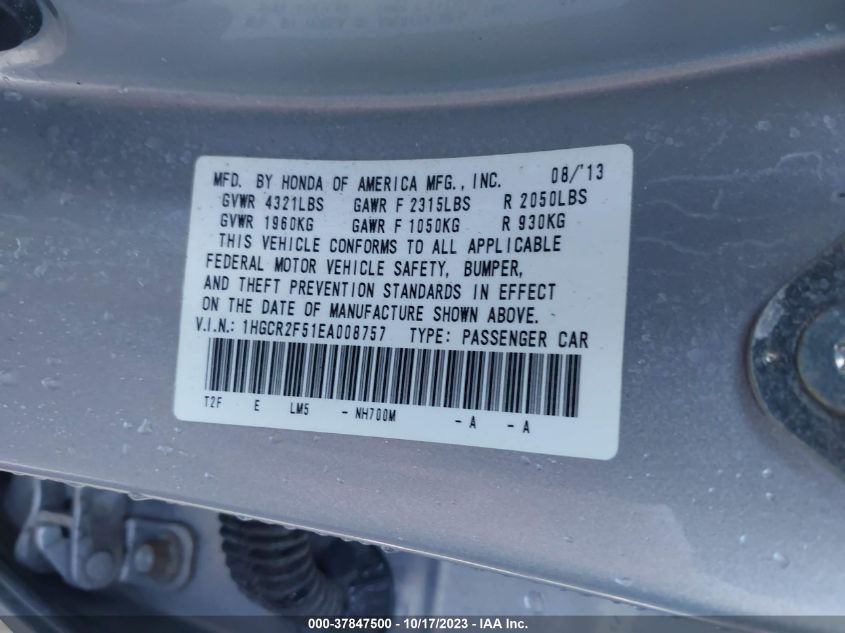 2014 HONDA ACCORD SPORT - 1HGCR2F51EA008757