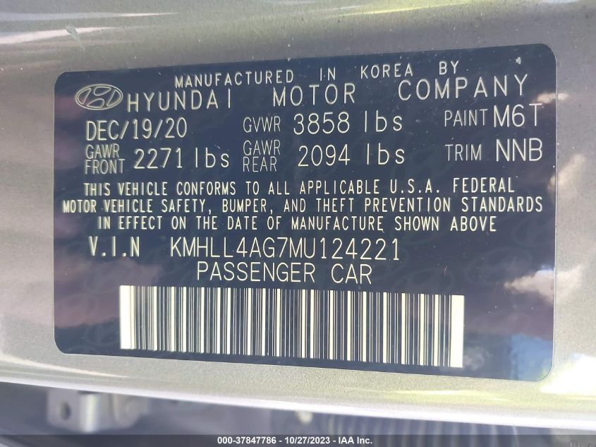 2021 HYUNDAI ELANTRA SE - KMHLL4AG7MU124221