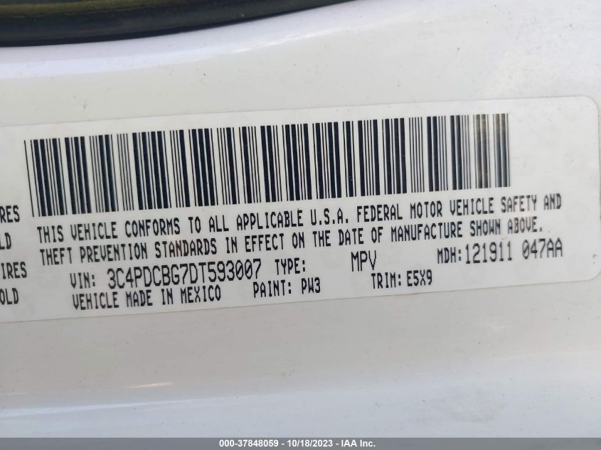 2013 DODGE JOURNEY SXT - 3C4PDCBG7DT593007
