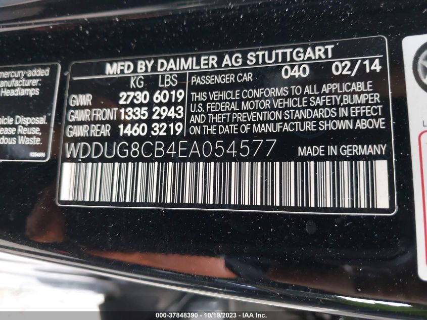 2014 MERCEDES-BENZ S 550 WDDUG8CB4EA054577