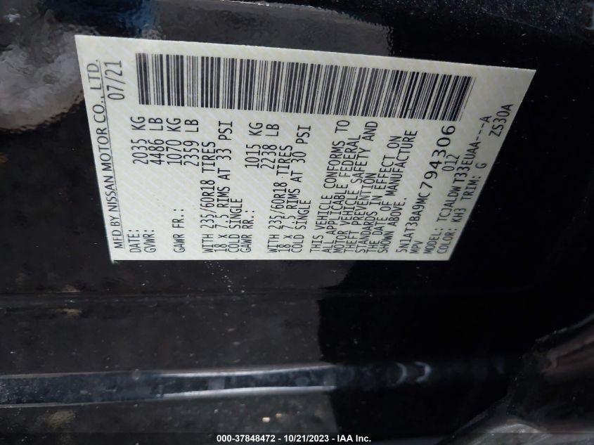 2021 NISSAN ROGUE SV - 5N1AT3BA9MC794306