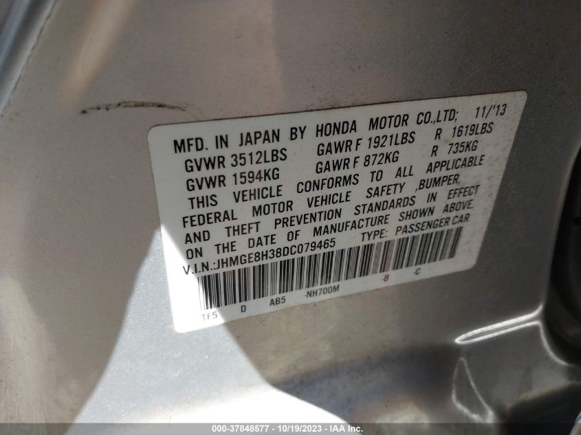 2013 HONDA FIT - JHMGE8H38DC079465