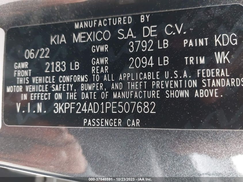 2023 KIA FORTE LX - 3KPF24AD1PE507682