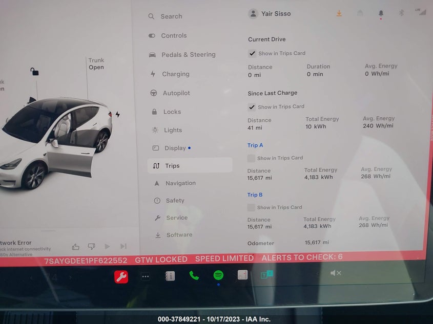 VIN 7SAYGDEE1PF622552 2023 TESLA MODEL Y LONG RANGE