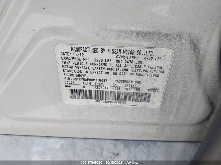 2013 INFINITI G37 SEDAN JOURNEY JN1CV6AP9DM718497