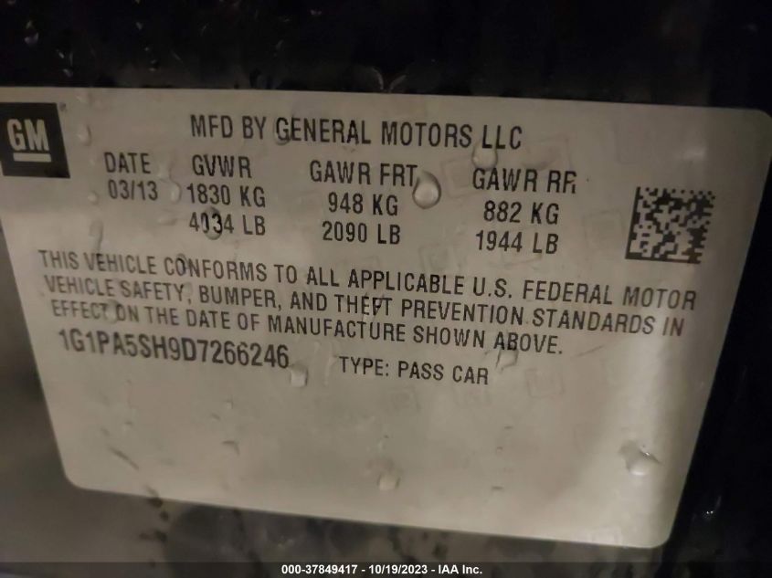 2013 CHEVROLET CRUZE LS - 1G1PA5SH9D7266246