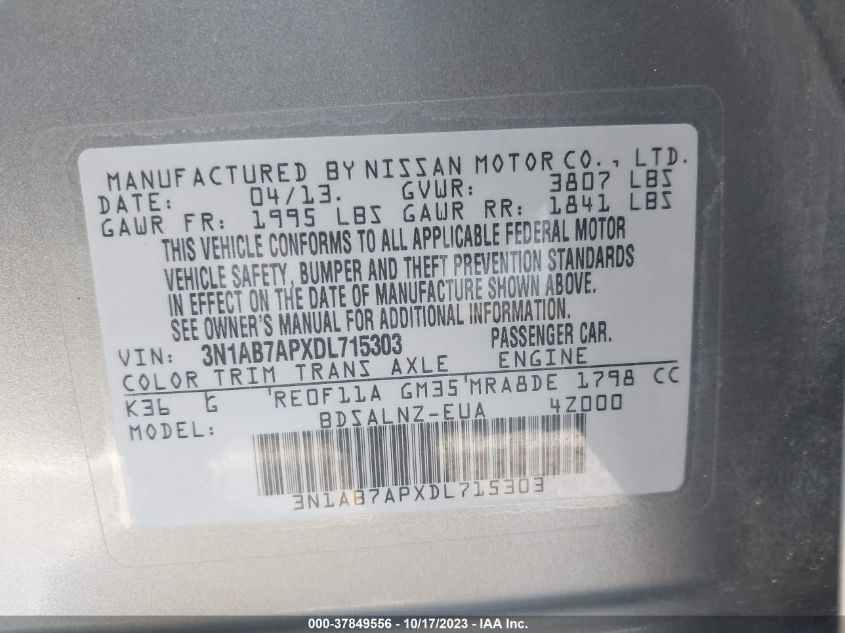 2013 NISSAN SENTRA FE+ SV - 3N1AB7APXDL715303