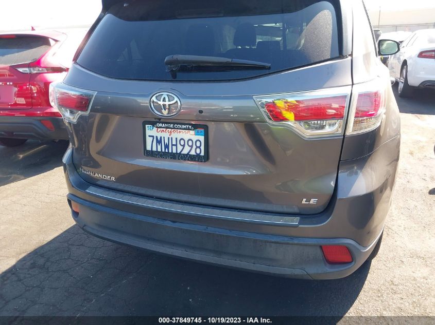 2015 TOYOTA HIGHLANDER LE - 5TDZKRFH3FS103454