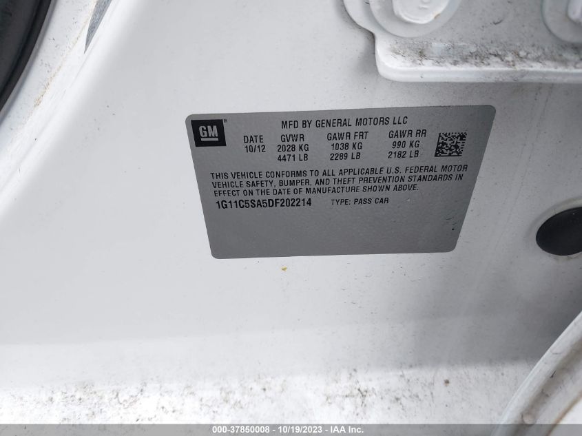 2013 CHEVROLET MALIBU - 1G11C5B85DF202214