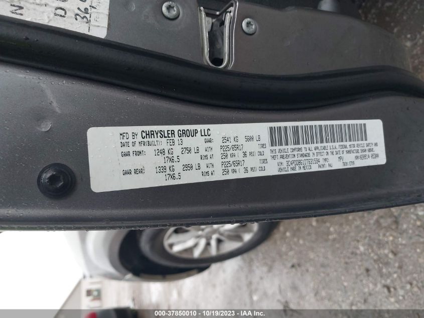 2013 DODGE JOURNEY SXT - 3C4PDDBG1DT631594