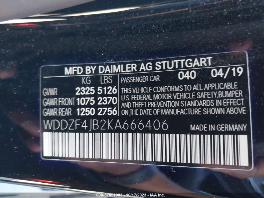 WDDZF4JB2KA666406 Mercedes-Benz E-Class E 300 9