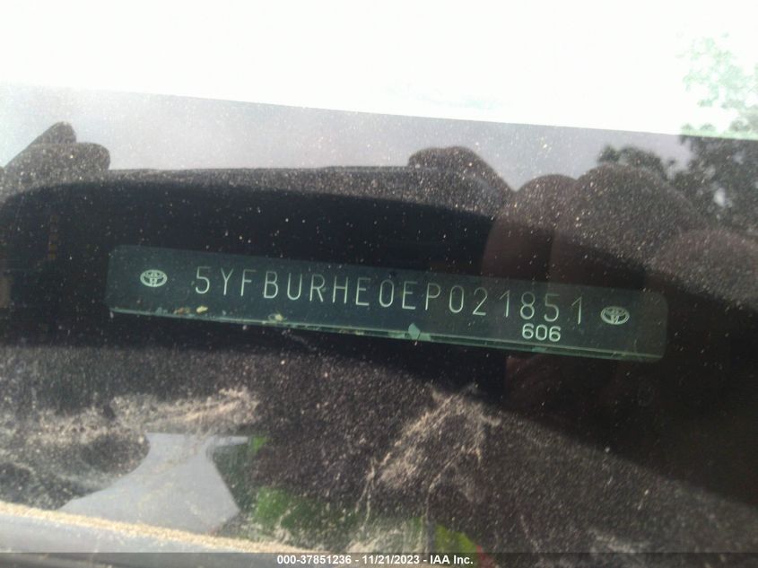 2014 TOYOTA COROLLA L/LE/S/S PLUS/LE PLUS - 5YFBURHE0EP021851