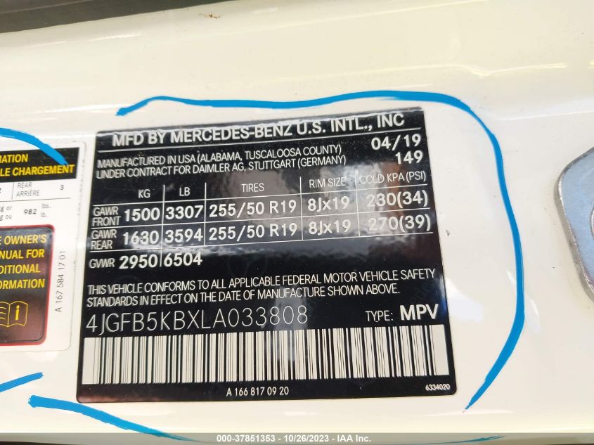 2020 MERCEDES-BENZ GLE 450 - 4JGFB5KBXLA033808