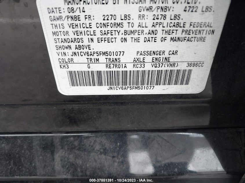2015 INFINITI Q40 JN1CV6AP5FM501077