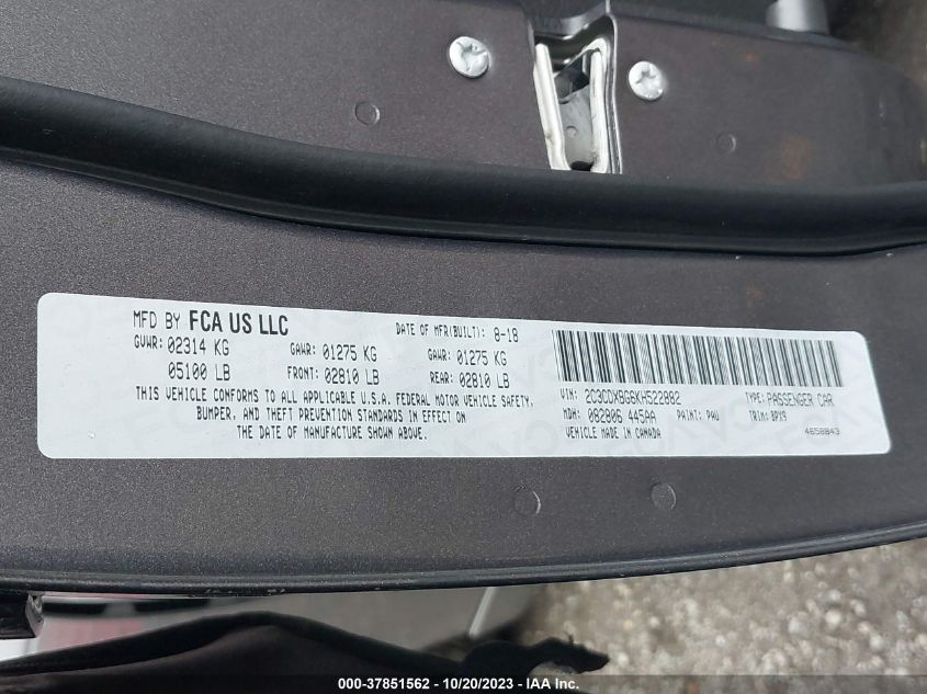 2019 DODGE CHARGER SXT - 2C3CDXBG6KH522882