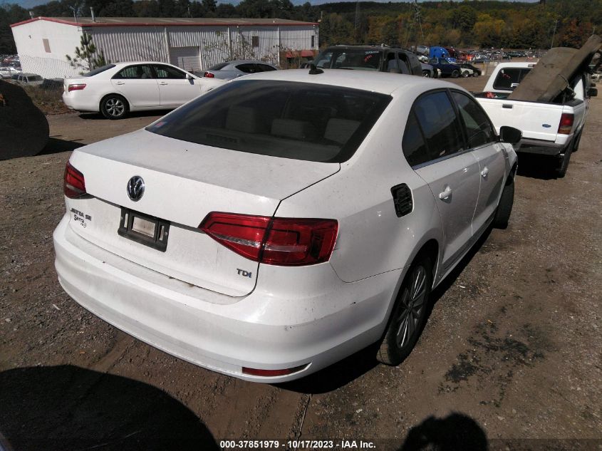 2015 VOLKSWAGEN JETTA SEDAN 2.0L TDI SE - 3VWLA7AJ2FM255990