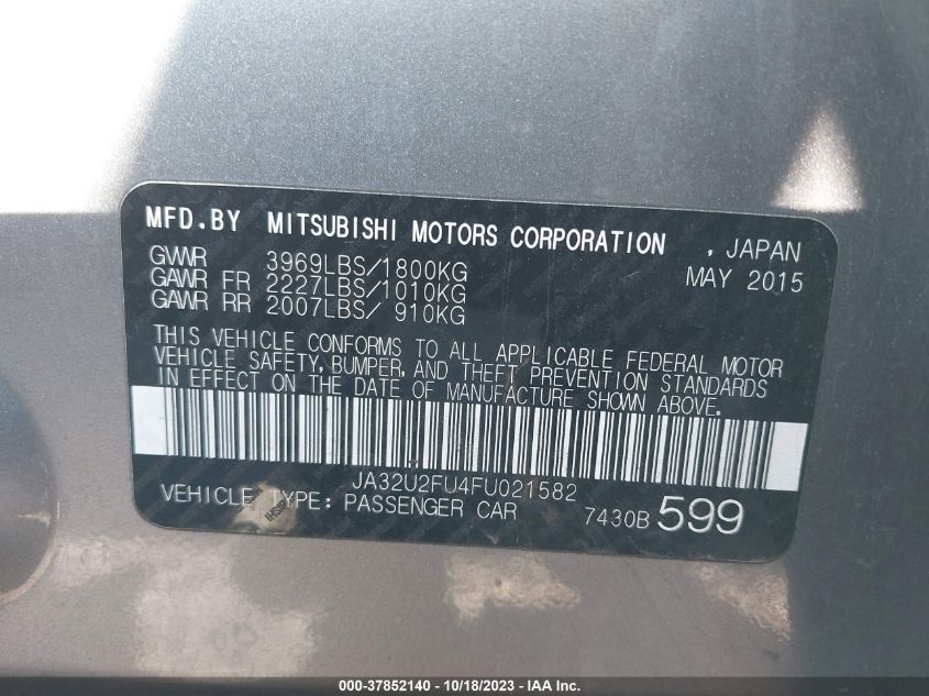 2015 MITSUBISHI LANCER ES - JA32U2FU4FU021582