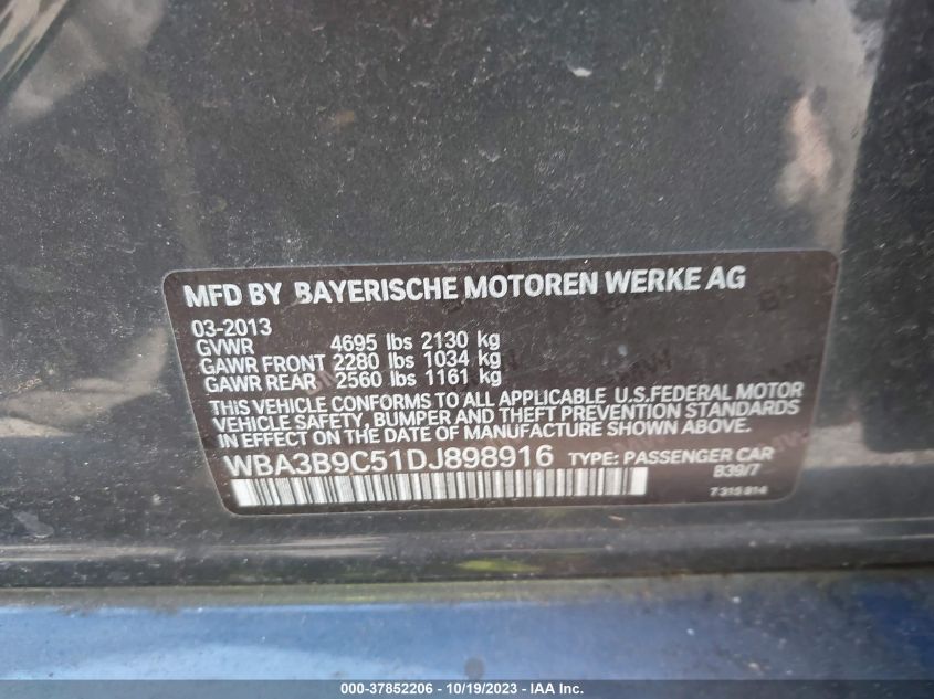 2013 BMW 335I XDRIVE WBA3B9C51DJ898916