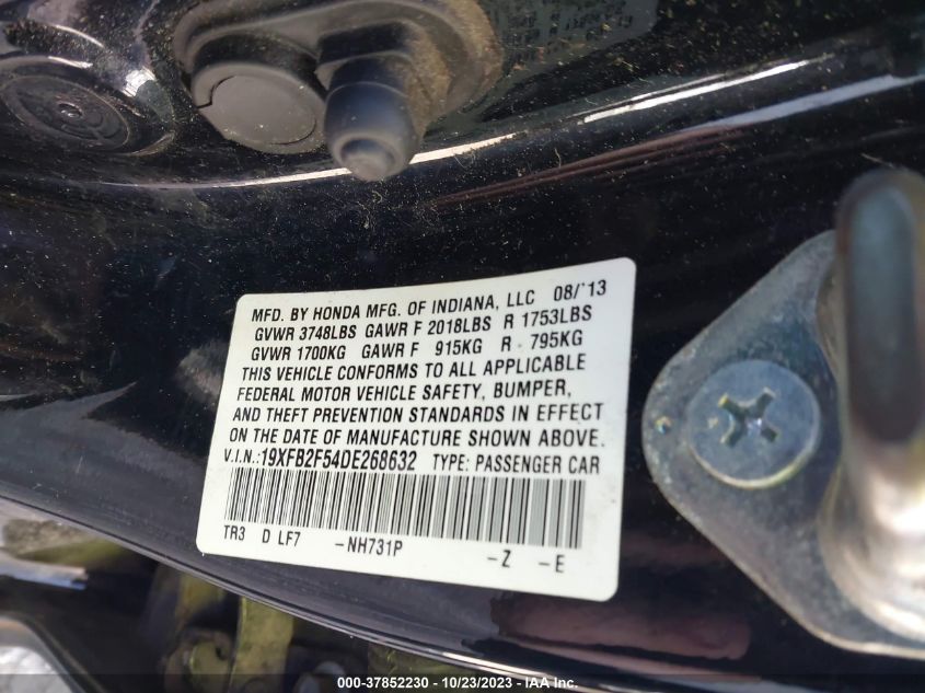 2013 HONDA CIVIC SDN LX 19XFB2F54DE268632