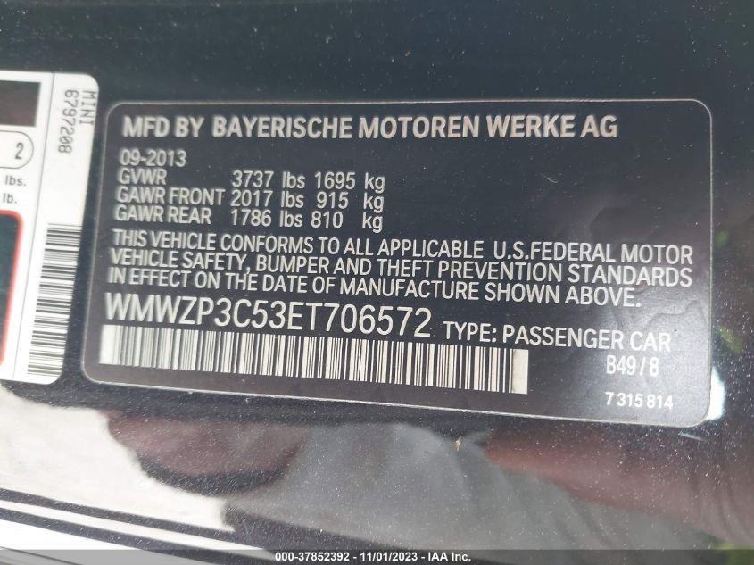 2014 MINI COOPER CONVERTIBLE S WMWZP3C53ET706572
