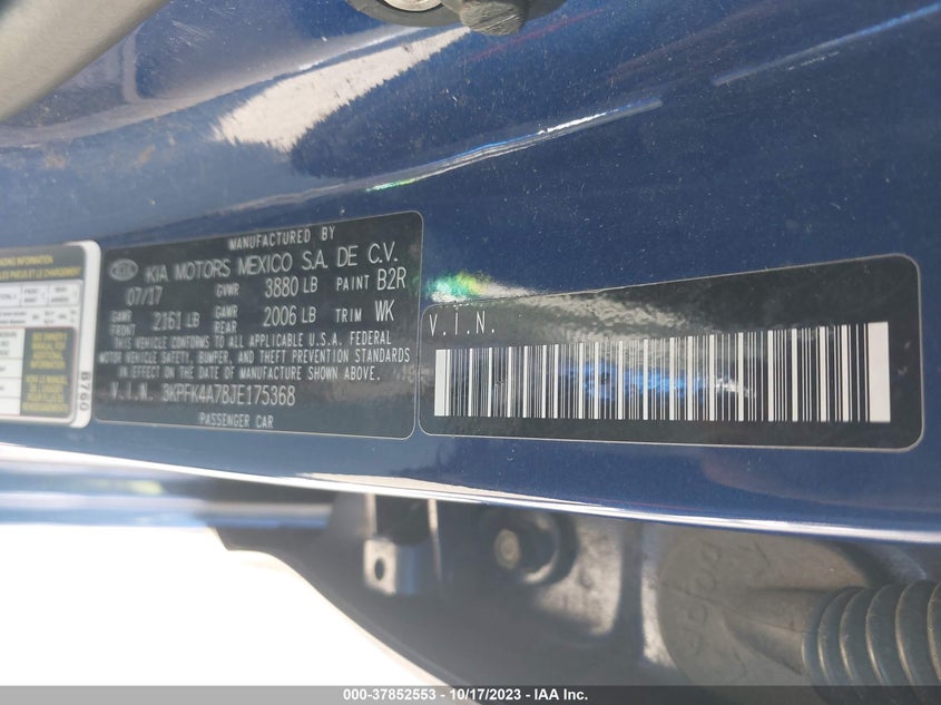 VIN 3KPFK4A78JE175368 2018 KIA FORTE LX