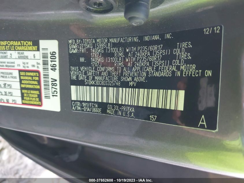 2013 TOYOTA SIENNA LE - 5TDKK3DC8DS325748