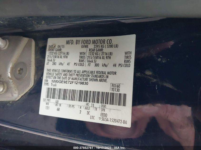 2015 FORD TRANSIT CONNECT WAGON XL NM0GE9E72F1219830