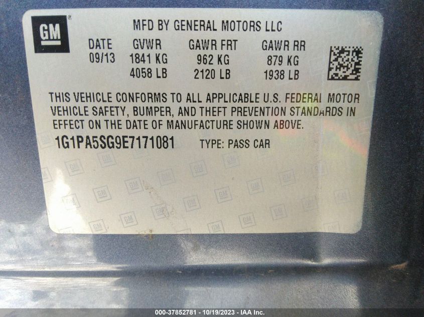2014 CHEVROLET CRUZE LS - 1G1PA5SG9E7171081