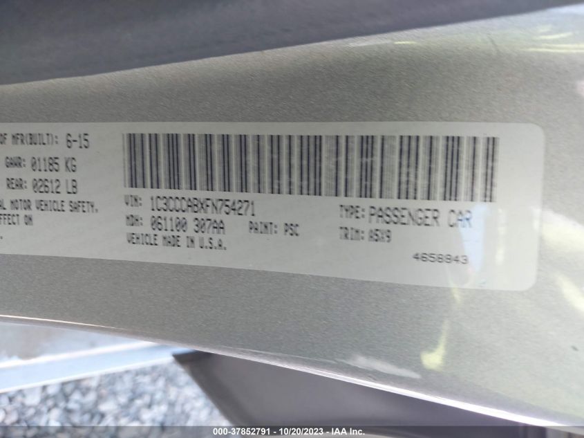 2015 CHRYSLER 200 LIMITED - 1C3CCCABXFN754271