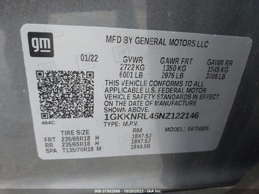 2022 GMC ACADIA SLE - 1GKKNRL45NZ122146