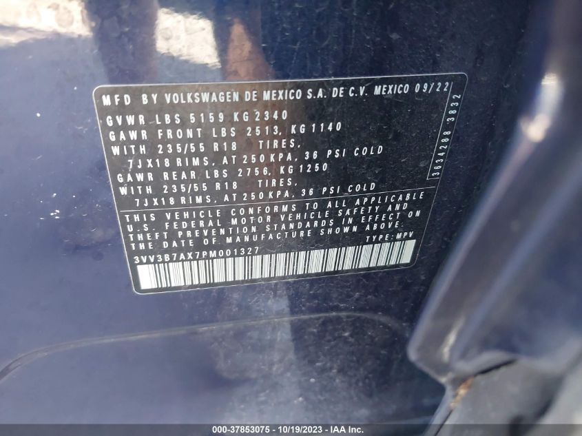 2023 VOLKSWAGEN TIGUAN SE - 3VV3B7AX7PM001327