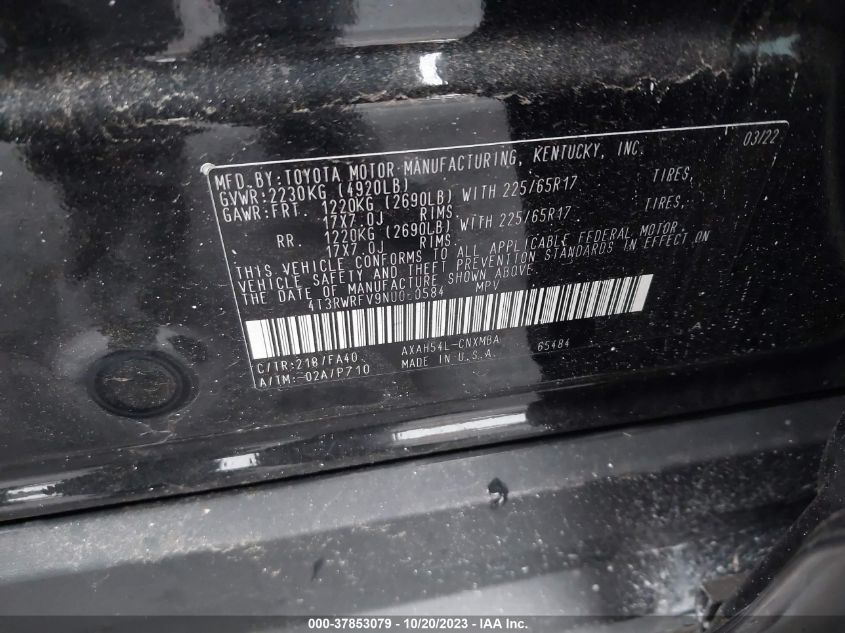 2022 TOYOTA RAV4 HYBRID XLE - 4T3RWRFV9NU060584
