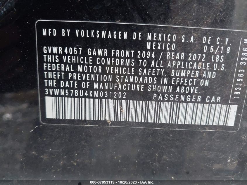 2019 VOLKSWAGEN JETTA S - 3VWN57BU4KM031202