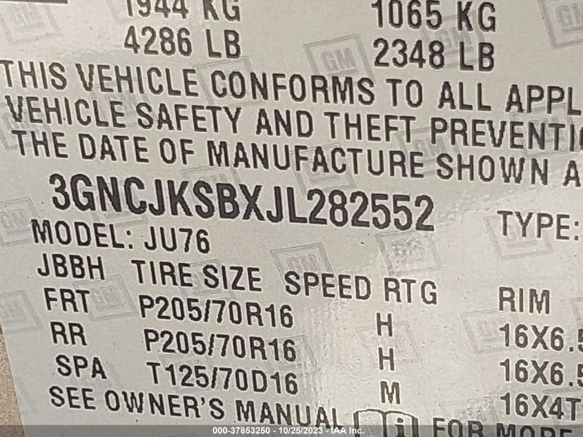 2018 CHEVROLET TRAX LS - 3GNCJKSBXJL282552