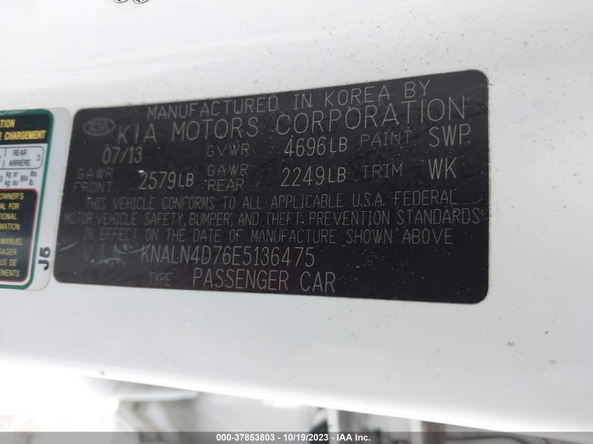 2014 KIA CADENZA PREMIUM KNALN4D76E5136475