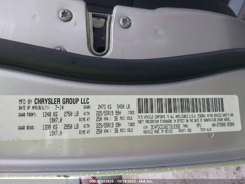 2014 DODGE JOURNEY R/T - 3C4PDCEG6ET312392