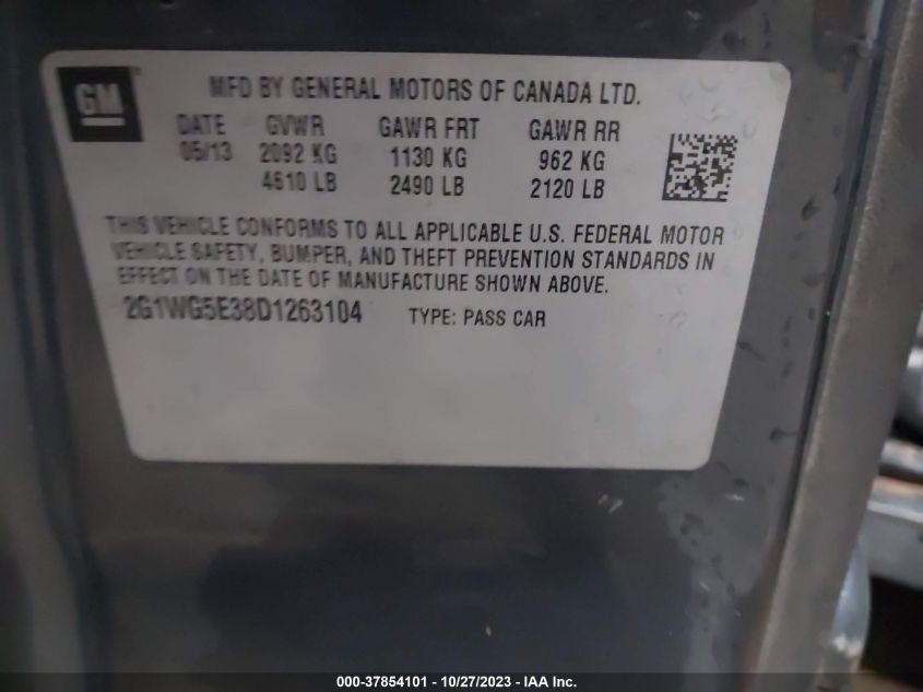 2013 CHEVROLET IMPALA LT - 2G1WG5E38D1263104