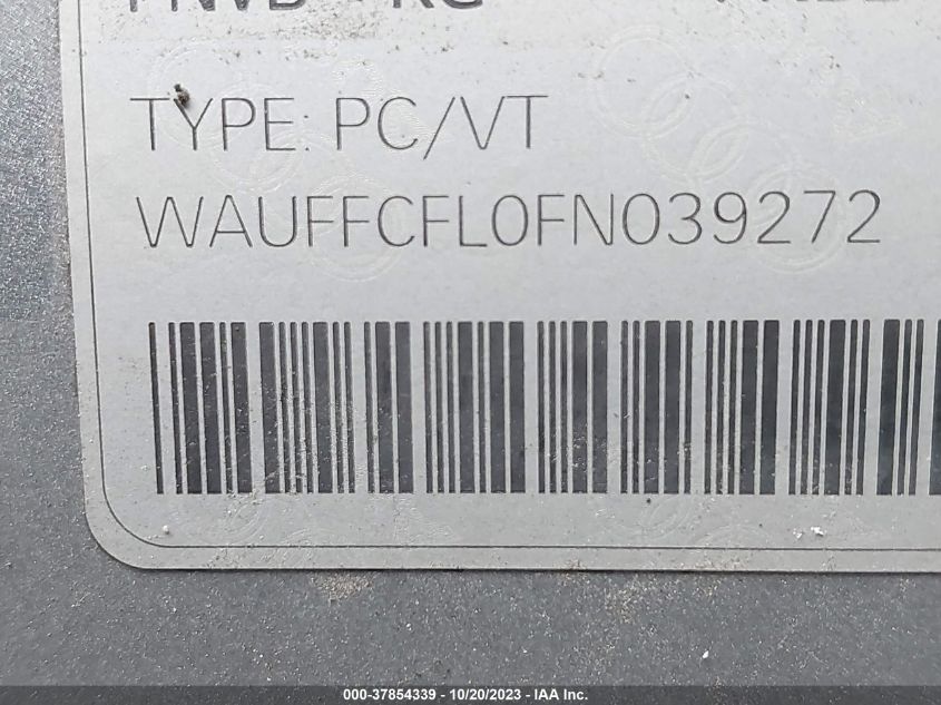 2015 AUDI A4 PREMIUM PLUS - WAUFFCFL0FN039272