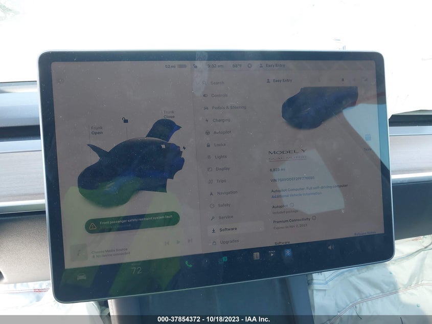 VIN 7SAYGDEF2PF776695 2023 TESLA MODEL Y