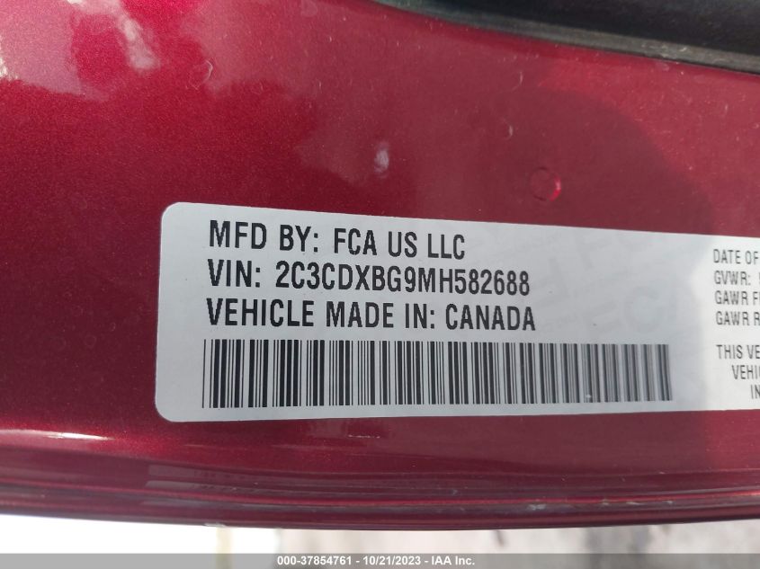 2021 DODGE CHARGER SXT - 2C3CDXBG9MH582688